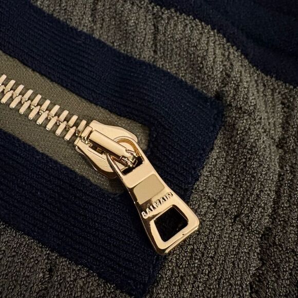 Balmain Off Shoulder Knit Dress Green - Picture 9 of 13